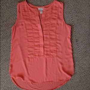 High low Coral Sleeveless Loft Ann Taylor Top